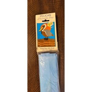 Vintage 1998 Evergreen Pelican Decorative Flag 28x40 Coastal Beach Blue 10060
